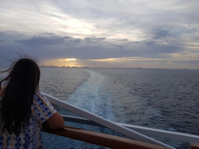Evening cruise in the Eastern Caribbean.