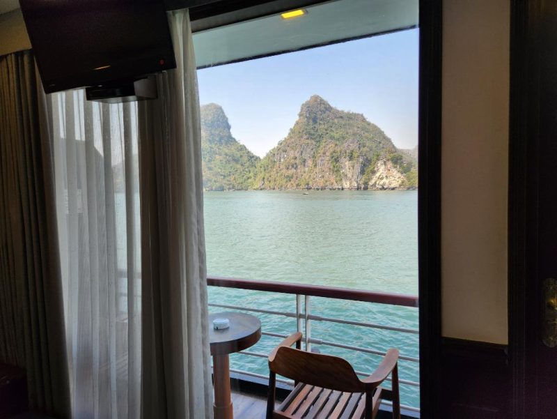 View from the Orchid cabins in Ha Long Bay