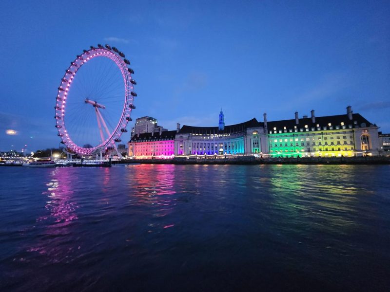 London Eye lit up.