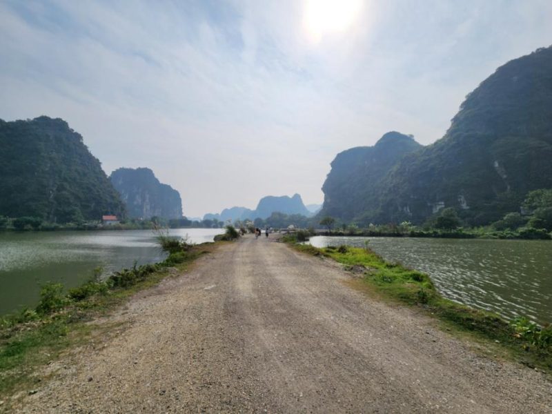 Riding throug the paddy fields in Ninh Binh