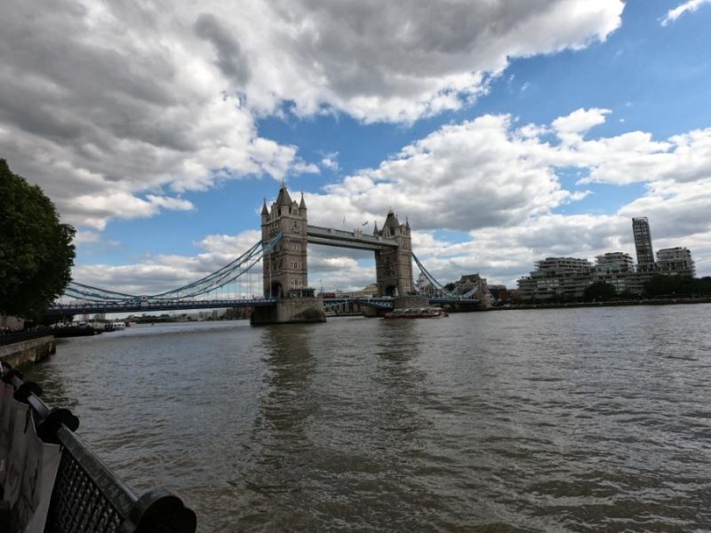 Tower Bridge across the River Thames, London, England.