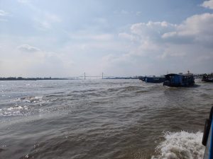 Crossing the Mekong River, looking up-river, from Mỹ Tho.