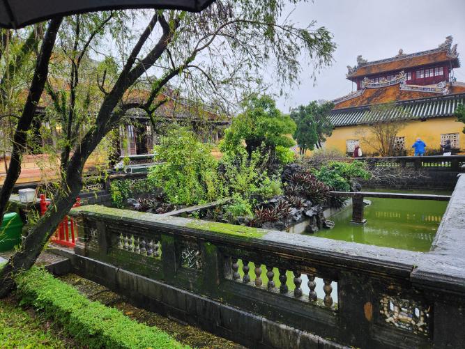 Inside the many gardens of the Imperial City, Hue.
