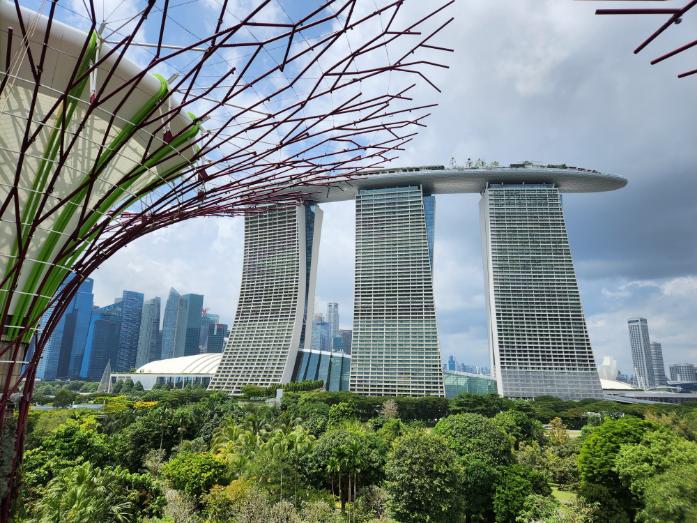 Marina Bay Sands Skypark Observation Deck from the OCBC Skyway Singapore